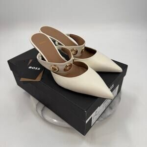 Hugo Boss White janet mules